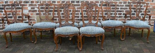 Set of 8 early 20th century dining chairs including 2 carvers