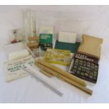 Collection of cake making and decoration tools, includes rolling pin, marble, number and alphabet