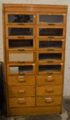 1920/30's Haberdashery cabinet (missing 2 glass panels) Ht 164cm W85cm D 50cm