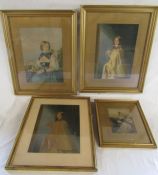 4 framed Baxter prints - 'The Bridesmaid' - 'The Belle of the Village' - 'Fruit Girl of the