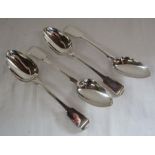 4 Victorian silver tablespoons, Charles Lias London 1844 - total weight 10.3ozt