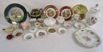 Collection of ceramics includes Fenton China, Royal Worcester, JLMENAU, Coalport, Hammersley,