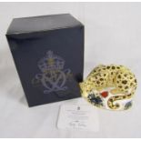 Royal Crown Derby endangered species 'Savannah Leopard' limited edition 896/1000 paperweight