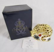 Royal Crown Derby endangered species 'Savannah Leopard' limited edition 896/1000 paperweight