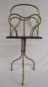 Edwardian oak and brass magazine rack approx. 76cm high