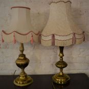 2 brass standard lamps