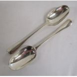 Pair of Edward VII silver rat tail serving spoons, London 1909 total weight 4.85ozt