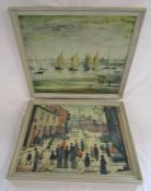 2 L.S Lowry prints 'A procession' and 'Yachts at Lytham' both approx. 67.5cm x 57cm