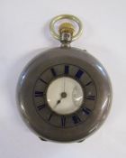 Leonard Hall Louth London silver cased half hunter pocket watch with pouch