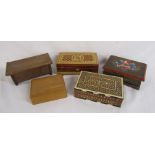 Collection of carved inlaid and painted boxes