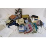 Assorted silks, cottons, leather and suede and craft fabrics also some linens