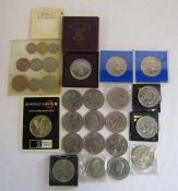 Collection of coins includes Festival of Britain 1951 with St George and Dragon five shilling coin