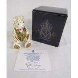 Royal Crown Derby 'The Regal Goldie Bear' limited edition 959/1000 paperweight