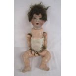 Simon & Halbig Jutta 1914 bisque head doll (not joined)