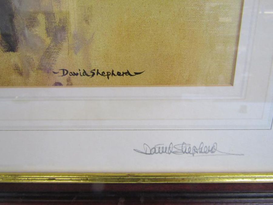 2 framed David Shepherd pencil signed pictures with additional signature to rear on both - - Image 7 of 8
