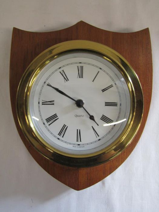 Oak wall clock and quartz barometer - Image 2 of 3