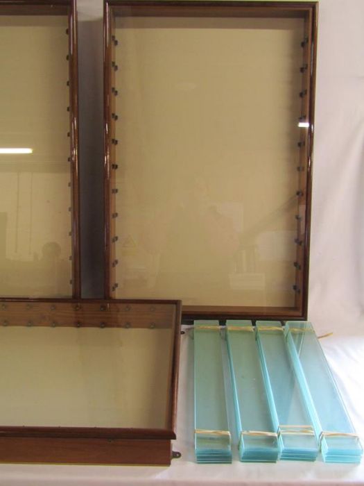 3 x miniature car wall display cabinets with 11 glass shelves - Image 3 of 4
