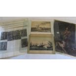 Collection of rolled prints includes 'Portraits de Moufti' - 'Bombardment of Odessa' - 'The Light