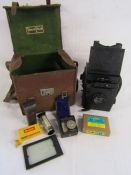 Cased Thornton Pickard camera Junior Special includes Ilford H.P.S Plates and BEWI senior patent A