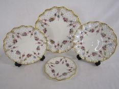 Royal Crown Derby 'Royal Antoinette' plate set - approx. 25cm, 20cm & 15cm