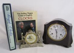 Smiths Enfield bakelite mantel clock, Splendex cherub clock and Cedric Jagger Royal Clocks with