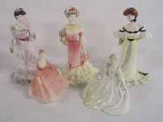 Collection of Coalport figurines - Alexandra at the Ball, Georgina, Eugenie, Samantha and Tracy