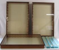 3 x miniature car wall display cabinets with 11 glass shelves