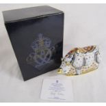 Royal Crown Derby endangered species 'White Rhino' limited edition 896/1000 paperweight