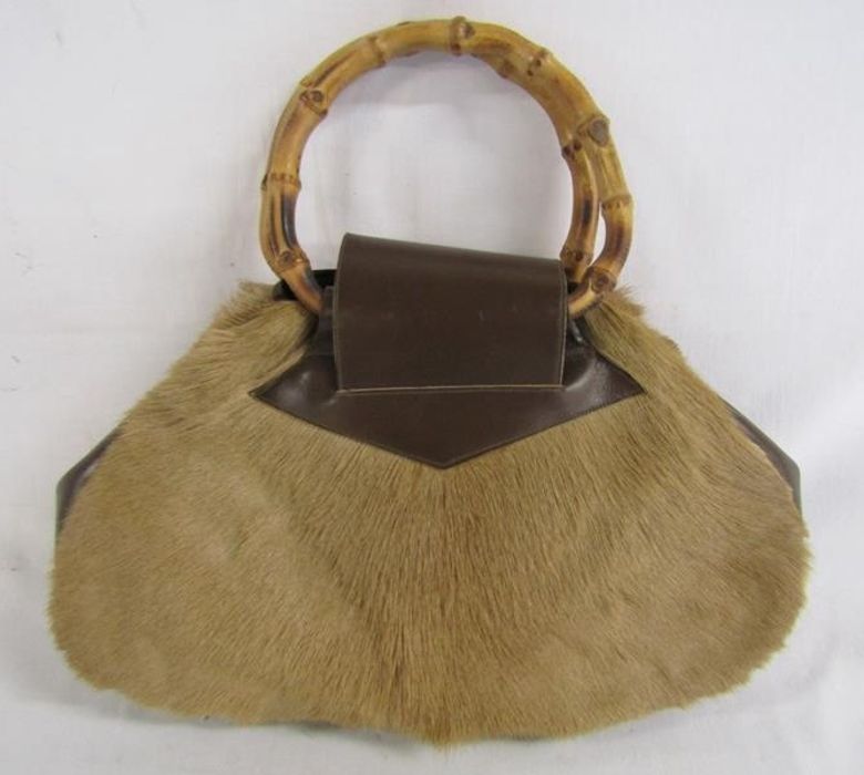 Possibly gazelle vintage 1960's fur bag with purse and 4 fur corsages - Image 5 of 6