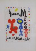 Framed Joan Miro lithographic print 'Galerie Maeght' approx. 56cm x 46cm