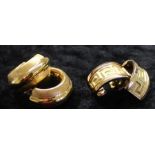 2 pairs of 14ct gold earrings marked 585, 10.82g