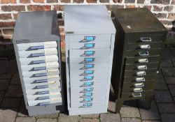 *3 low level metal specimen or filing cabinets.  This lot is subject to VAT.