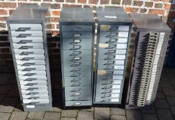 *2 Bisley & 2 other metal filing or specimen cabinets.  This lot is subject to VAT.