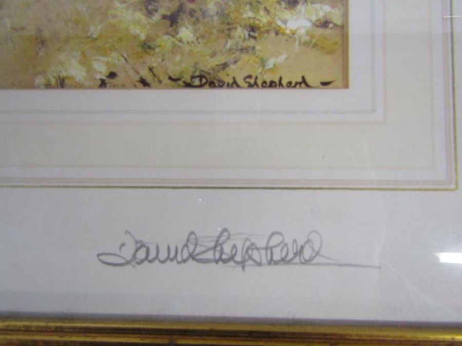 2 framed David Shepherd pencil signed pictures with additional signature to rear on both - - Image 3 of 8