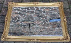 Large gilt frame mirror 90cm x 64cm