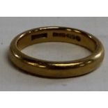 22ct gold wedding band 6.85g - ring size O/P