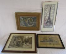 4 framed prints - 'Shoreline Cottages' after Sutcliffe - 'North View of Whitby Abbey' - 'Saving