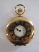 Labrador gold plated half hunter pocket watch with Fahys case made in USA