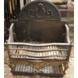 Large cast iron fire basket W 57cm