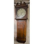 Georgian tavern clock by Louis Bellatti of Grantham in an oak & mixed wood case Ht 147cm W 46cm dial