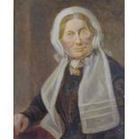 Victorian portrait described as watercolour with oil on body - inscribed on reverse 'Mrs Grant' by