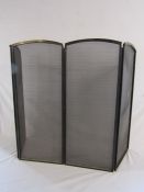 Heavy folding fire screen approx. 77cm tall