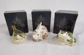 Royal Crown Derby 'Guild Firecrest' - 'Meadow Rabbit' and 'Mulberry Hall Frog' limited edition 473