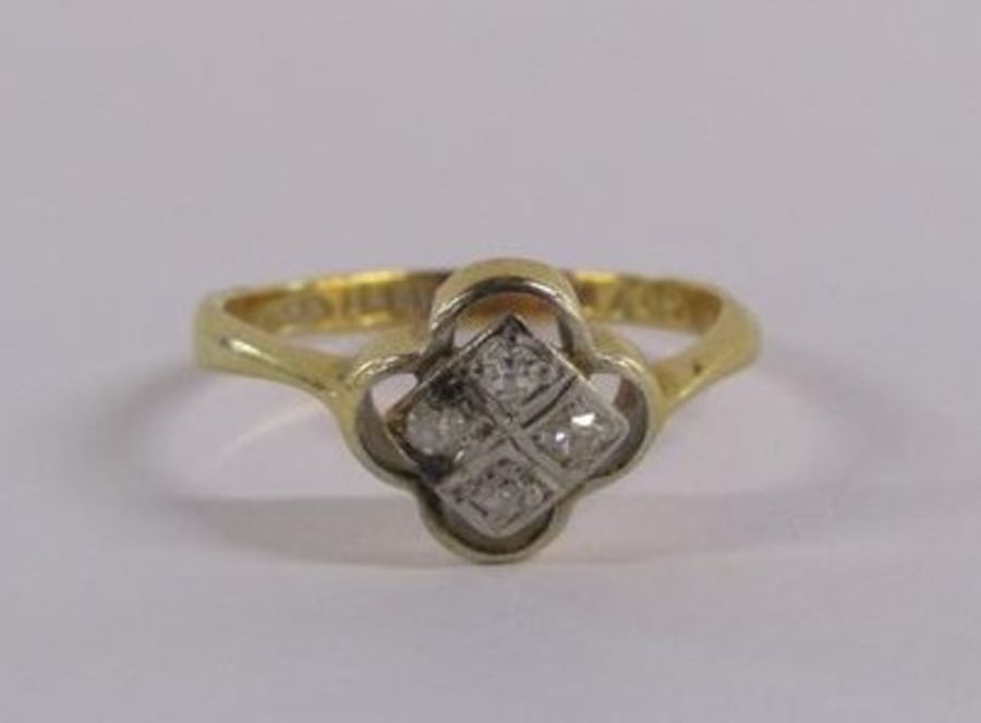 18ct gold diamond ring - ring size K - total weight 1.91g - Image 5 of 7