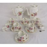 Royal Crown Derby 'Derby Posies' coffee set with egg cups