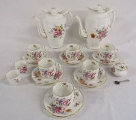 Royal Crown Derby 'Derby Posies' coffee set with egg cups