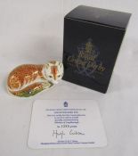 Royal Crown Derby 'Leicestershire Fox' limited edition 1285/1500 paperweight