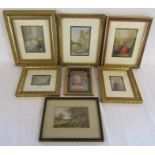 Collection of 7 smaller framed Baxter prints 'The Cornfield' - 'The Conchologists' - 'Cupid &