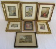 Collection of 7 smaller framed Baxter prints 'The Cornfield' - 'The Conchologists' - 'Cupid &