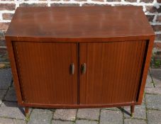 1960's retro bow fronted cabinet with tambour doors